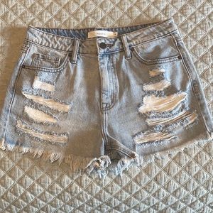High-waisted, Hidden jean shorts, Size M, light wash